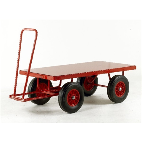 Steel Deck Turntable Trucks - With Solid Rubber Wheels - Load Capacity 750Kg - Platform Size  H500mm x W760mm x D1500mm