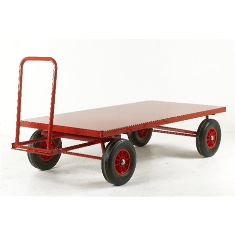 Steel Deck Turntable Trucks - With Solid Rubber Wheels  - Load Capacity 1000Kg - Platform Size  H500mm x W1000mm x D2000mm